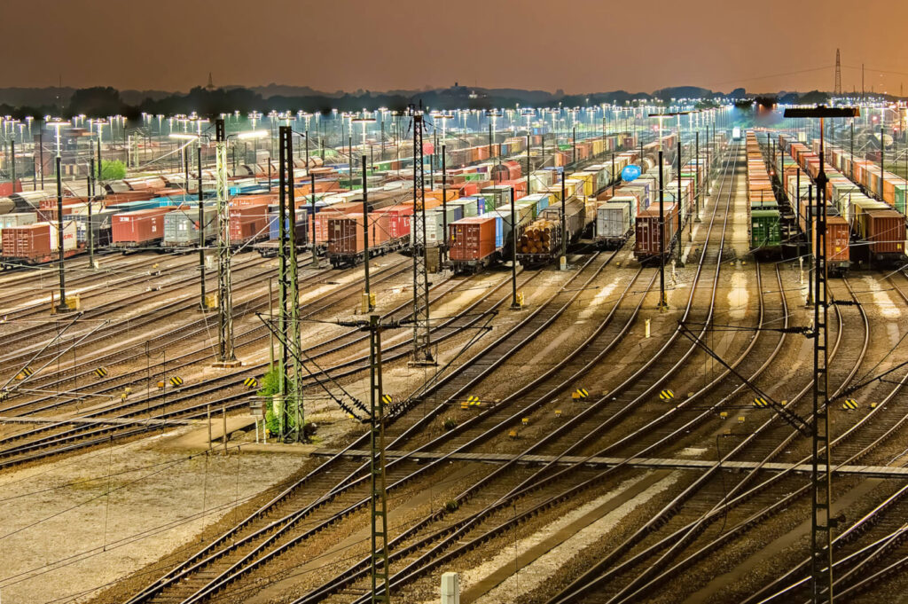 Foto zeigt Eisenbahn Umschlagsplatz